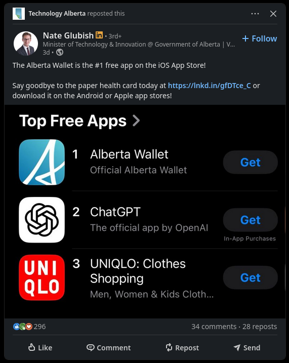 Alberta Wallet Linkedin Post Ad