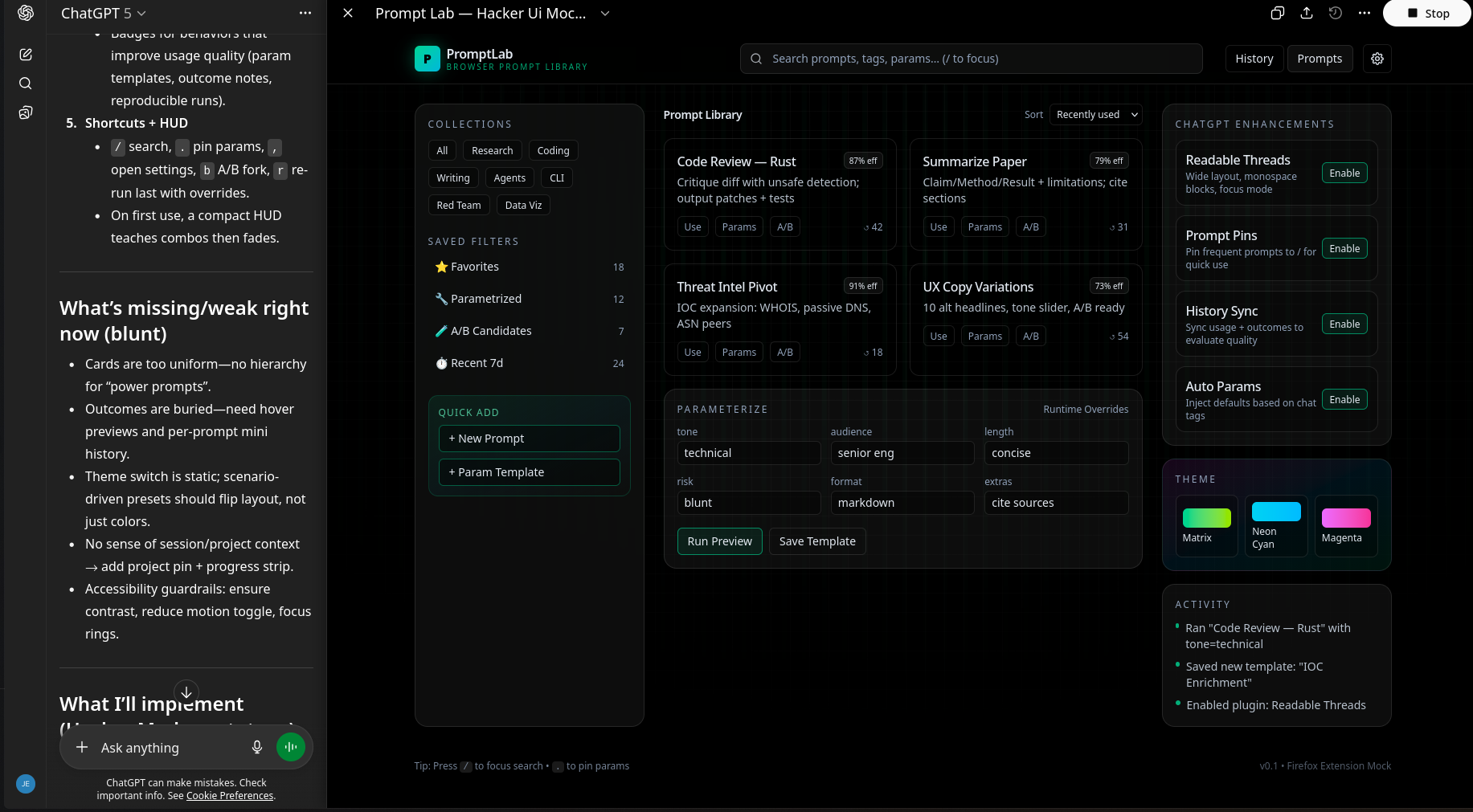 GPT5 UI design